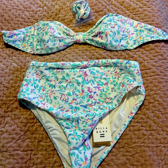 NWT Billabong Sweet Oasis Tanlines Bandeau Set - Picture 6 of 8